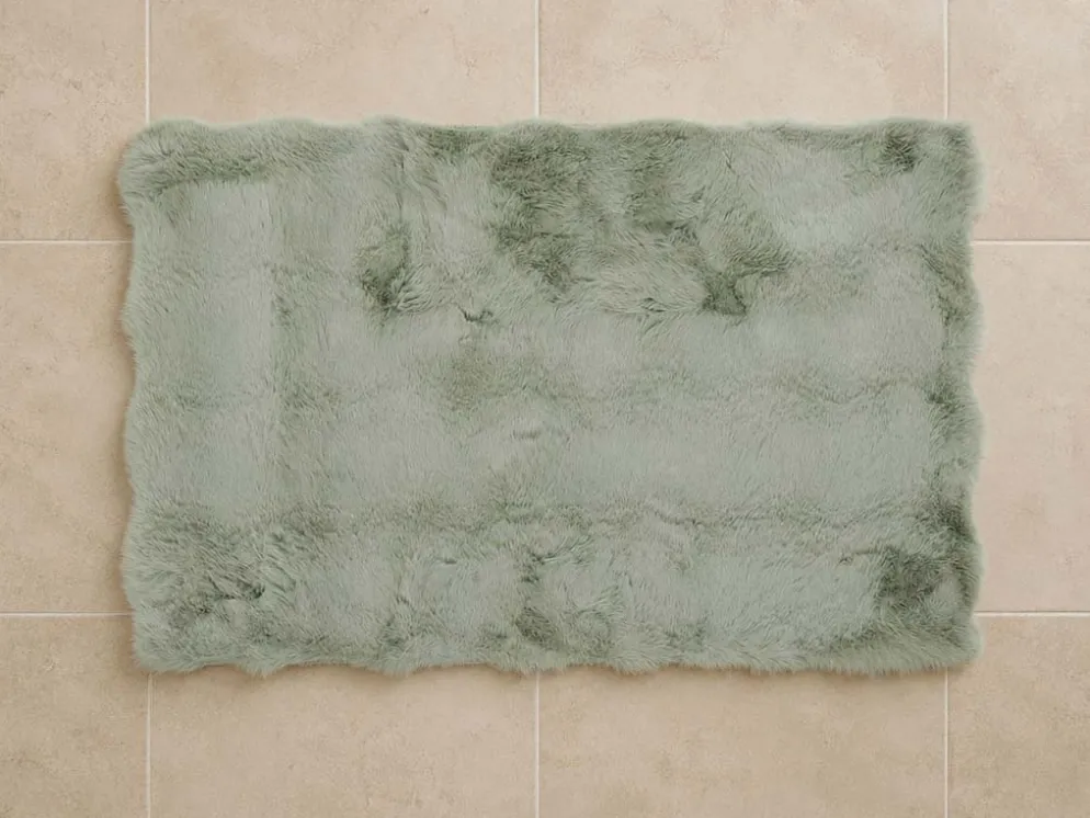 ALFOMBRA BAÑO ANTIDESLIZANTE PELO VERDE