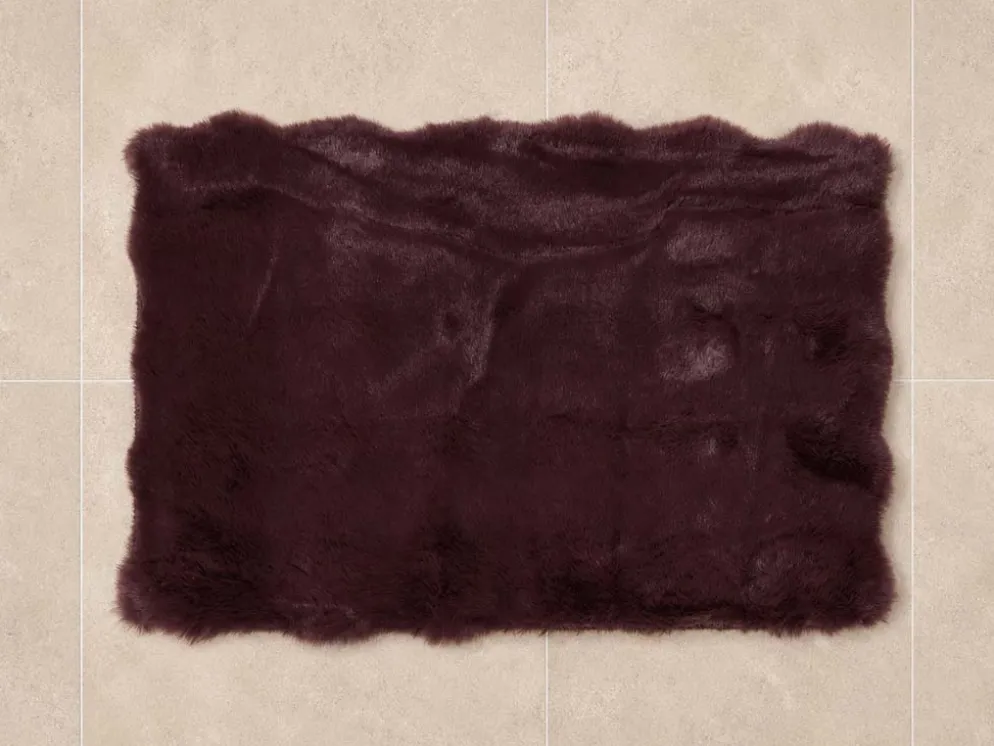 ALFOMBRA BAÑO ANTIDESLIZANTE PELO BURDEOS