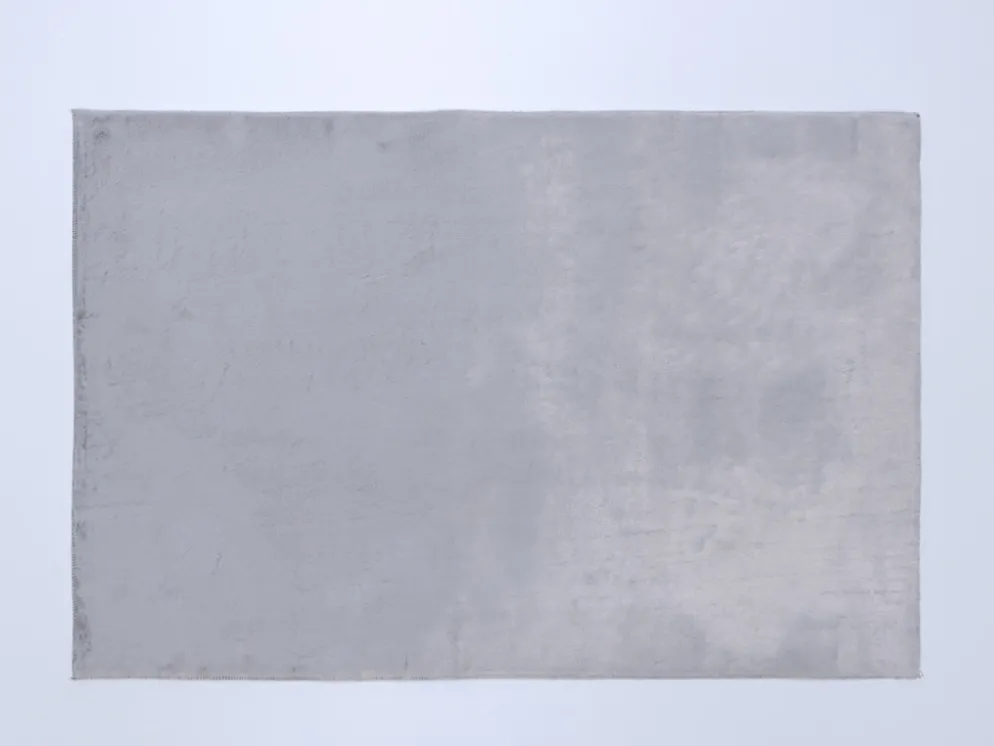 ALFOMBRA SOFT PELO GRIS CON GOMA 60X90