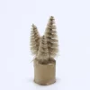 ARBOL DECORATIVO BASE MADERA 15CM CREMA