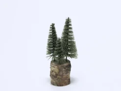 ARBOL DECORATIVO BASE MADERA 15CM VERDE