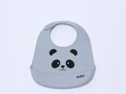 BABERO PANDA GRIS SILICONA