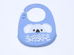 BABERO SILICONA AZUL ANIMALES