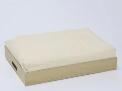 BANDEJA DESAYUNO CON ALMOHADA MADERA 40X30X10CM