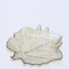 BANDEJA HOJA CRISTAL 26CM CREMA