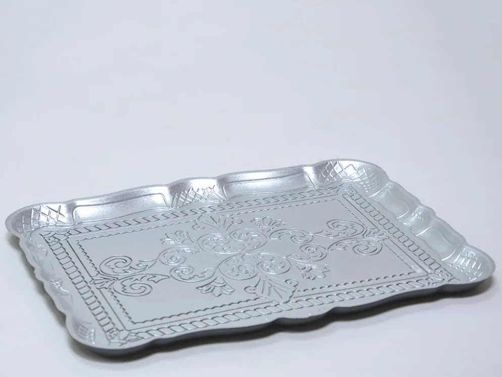 BANDEJA PLATEADA PVC 30X23CM