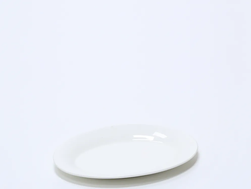 BANDEJA PORCELANA OVALADA BLANCA 31X21CM