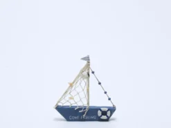 BARCA CON VELA 20CM AZUL
