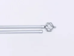 BARRA CORTINA DOBLE 120-210 PIÑA PLATA