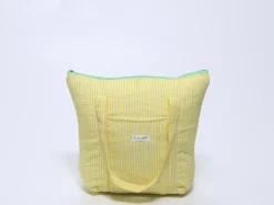 BOLSO CON CREMALLERA VICHY AMARILLO
