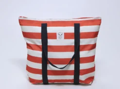 BOLSO CREMALLERA BORA RAYAS ROJAS