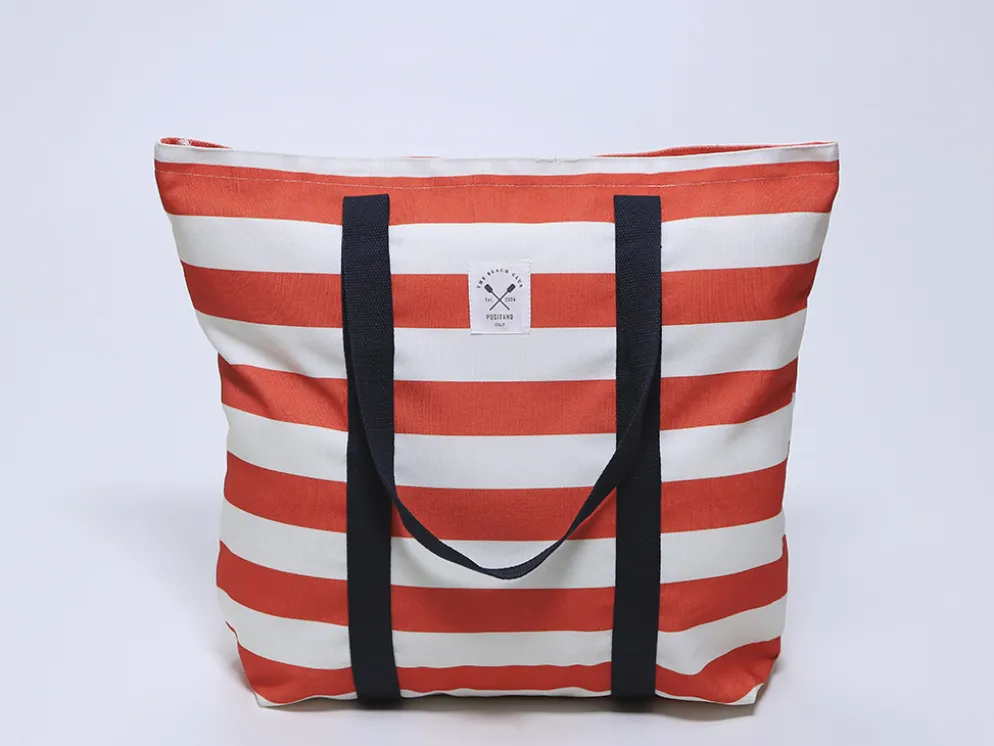 BOLSO CREMALLERA BORA RAYAS ROJAS