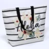 BOLSO PLAYA 50X38CM RAYAS NEGRO
