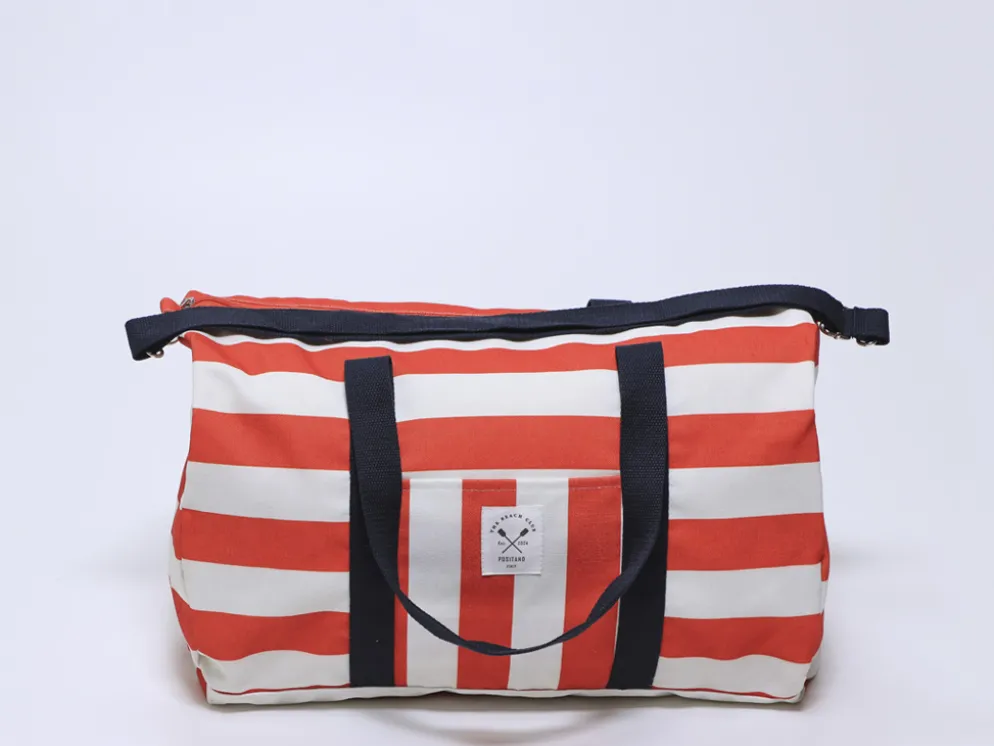 BOLSO VIAJE BORA RAYAS ROJAS
