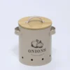 BOTE CEBOLLAS TAPA BAMBU BEIGE
