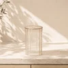 BOTE CRISTAL CON TAPA BEIGE GRAND 9X15