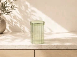 BOTE CRISTAL CON TAPA VERDE GRAND 9X15