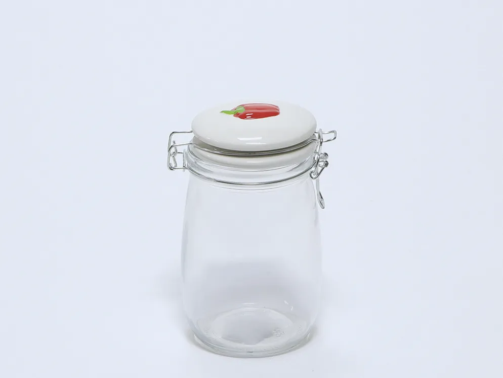 BOTE CRISTAL TAPA PIMIENTO CERAMICA 1000ML
