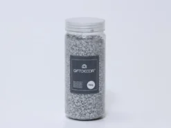 BOTE PIEDRAS METALIZADA PLATA 700GR