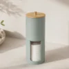 BOTE PLASTICO DOBLE TAPA BAMBU MENTA