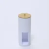 BOTE PLASTICO DOBLE TAPA BAMBU BLANCO