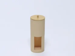 BOTE PLASTICO DOBLE TAPA BAMBU BEIGE