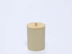 BOTE PLASTICO TAPA BAMBU BEIGE