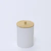 BOTE PLASTICO TAPA BAMBU BLANCO