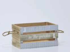 CAJA MADERA CON ASA PEQUEÑO 26X14X16CM