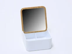CAJA MAQUILLAJE CON ESPEJO BAMBU