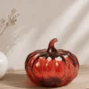 CALABAZA CRISTAL LED 13CM ROJA
