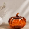 CALABAZA CRISTAL LED 13CM TEJA