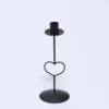 CANDELABRO NEGRO CORAZON 21CM