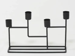 CANDELABRO 4 VELAS NEGRO 22X8X15CM