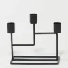 CANDELABRO 3 VELAS NEGRO 15X8X15CM