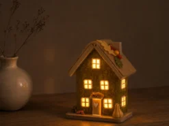 CASA FIELTRO CON LED 14CM ALTO VERDE