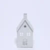 CASA METAL PARA VELA 18CM BLANCA