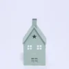 CASA METAL PARA VELA 18CM VERDE