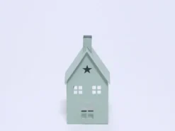 CASA METAL PARA VELA 18CM VERDE