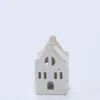 CASA PORCELANA CON LED 10CM BLANCA C