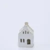 CASA PORCELANA CON LED 10CM BLANCA B