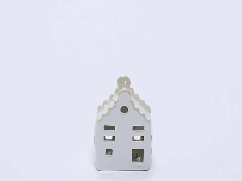CASA PORCELANA CON LED 10CM BLANCA A