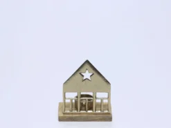 CASA PORTAVELAS ALUMINIO DORADO A