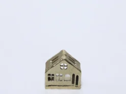 CASA PORTAVELAS METAL DORADA B