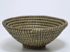 CENTRO MESA FIBRAS NATURALES GRANDE NEGRO Ø40X17CM