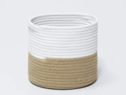 CESTA BLANCO/NATURAL Ø23X20CM