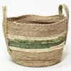 CESTA C/ASA NATU/VERDE Ø33X32CM