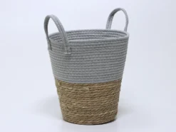 CESTA CUERDA GRIS/NATURAL(30X30CM)