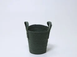 CESTA CUERDA VERDE OSCURO Ø25X24CM