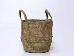 CESTA FIBRA NATURAL CON ASAS Ø30X30CM